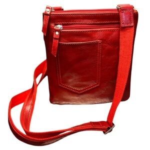 Italian Red Leather Crossbody Bag – Style 736 Rosso